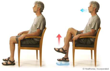Picture of the leg-lifts exercise for COPD