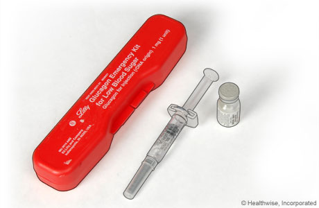 A glucagon emergency kit